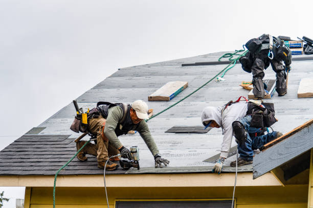 Professional Gutter Installation technician working in Kingston, WA